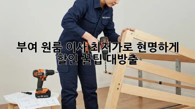 부여 원룸 이사, 최저가로 현명하게! 할인 꿀팁 대방출!